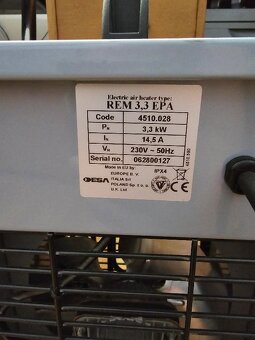 Elektrické topidlo REM 3,3 EPA - 3,3 KW - 6