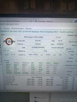 HP EliteDesk 705 G5 Mini – Ryzen 5 PRO / 16 GB RAM / SSD - 6
