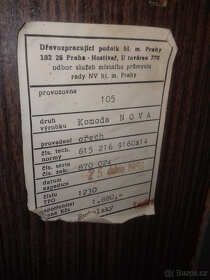 Ořechová komoda zásuvková,NOVA 1988,2 ks - 6