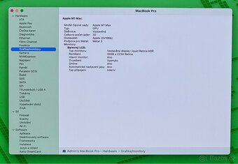 MacBook Pro 16” 2021/64GB RAM/M1 MAX/2TB SSD/Záruka - 6