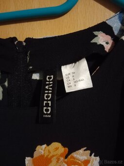 Dámské černé šaty s květy - 6