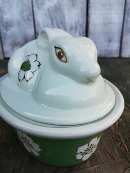 Retro porcelánová dóza, králík. - 6
