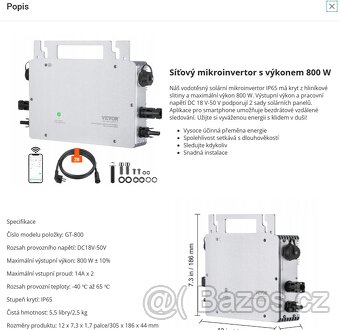 Mikro invertor 800W - 6