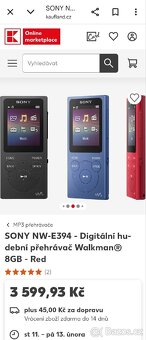 SONY MP3 WALKMAN SERIE NWZ-E PŘEHRAVAČE - 6