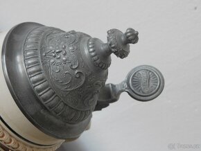 Historický cyklistický kameninový korbel - bier stein - 6
