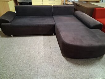 Sedačka rohová rozkládací hnědá - 6