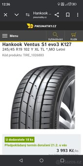 245/45 R19 XL Nové Hankook letní - 6