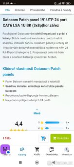 Patchpanely Datacom 19" UTP 24 port CAT6 8kusů - 6