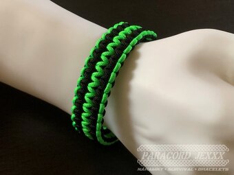 Paracord náramek (19 cm) black - neon - 6