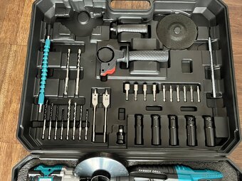 Sada nářadí 4v1 - flexa + rázový utahovák + vrtačka + kladiv - 6