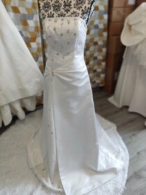 Jednoduché svatební šaty vel. 38/40 - 6