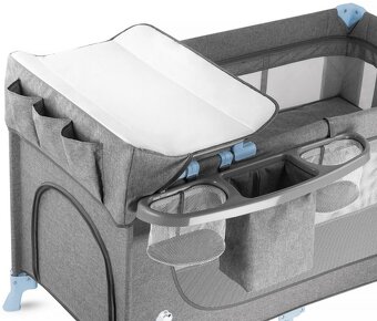KINDERKRAFT Postýlka cestovní Joy s doplňky Blue - 6