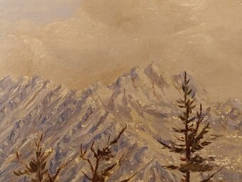 Obraz Tatry z Hrebienku ke Kamzíku 1932, olej 46x55 - 6