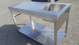 Nerezový stůl s dřezem 140x70x90 cm - 6