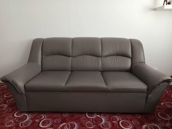 Kožená sedací souprava DUBAJ LUX 3+2 (tmavší šedá) - 6