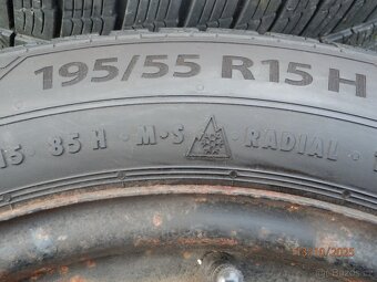 4xObutá zimní sada ŠKODA FABIA 2 195/55 R15 2x7,4 2x5,3 - 6