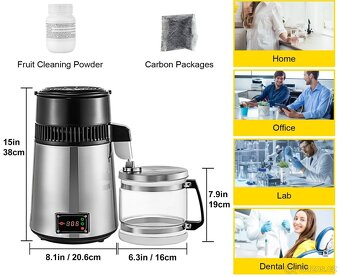 Nový nerezový destilátor vody s displejem - 4l, 750W - 6