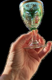 malované zelené skleničky - 6