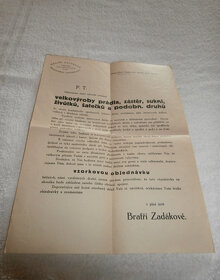 Staré tiskoviny, písemnosti a vizitky ze začátku 20.století - 6