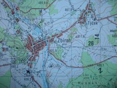Vojenská profesionální tajná mapa Hořovice Zdice ČSLA - 6