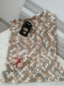 Pletená dětská deka hnědá mix - 6