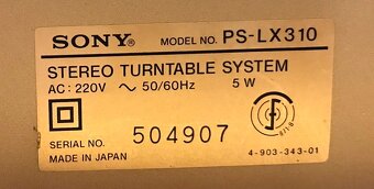 Gramofon SONY PS-LX 310 (1984) PŘÍMÝ NÁHON ,QUARTZ - 6