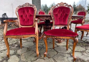 Jídelní sestava 2,4m + 8 židlí bordó – JS7.03 - 6