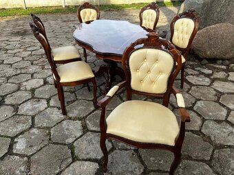 JS6.34 Jídelní set italský 1,8 + 6 židlí kůže –JS6.35 - 6