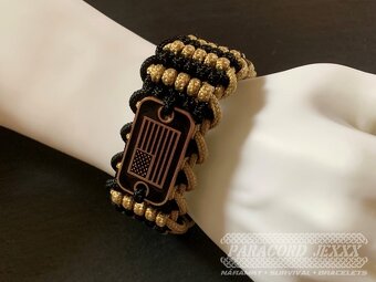 Paracord náramek (19 cm) black - bronze - 6