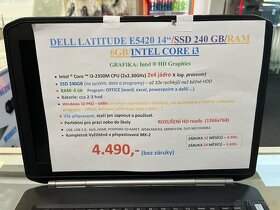 DELL LATITUDE E5420,SSD 240GB/RAM6GB/INTEL CORE i3 - 6