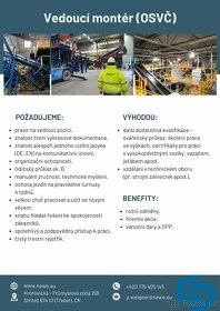 Vedoucí Montér OSVČ - montáže v EU - nové projekty - 6