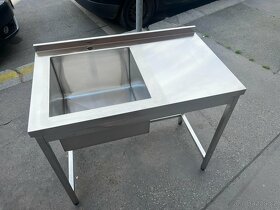 Nerezový stůl s dřezem, nerezový dřez (délka 100-200cm) - 6