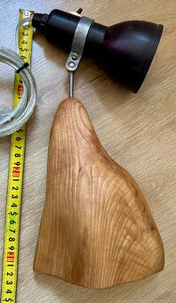 UPCYKL lampa bakelit na dřevě PRŮHLEDNÁ EL.ŠŇŮRA FUNKČNÍ - 6
