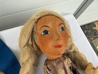 3 KUSY VELKÉ STAROŽITNÉ LOUTKY PAPIRMAŠE A LÁTKA - 6