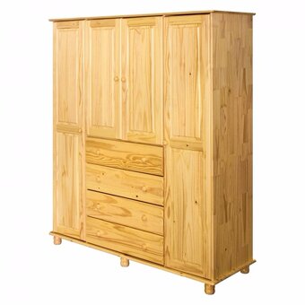 Dřevěná skříň 4dveřová 8852 lak - 6