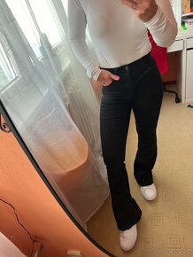 BERSHKA FLARE NOVÉ DÁMSKÉ DŽÍNY DO ZVONU, VYSOKÝ PAS - 6