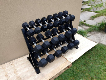 jednoručky činky - HEXA - sada 375kg + STOJAN - 6