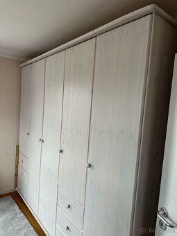 Celomasivní šatní skříň, bílá - 6