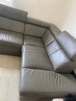 Sedačka kožená šedá 270x200x100 - 6