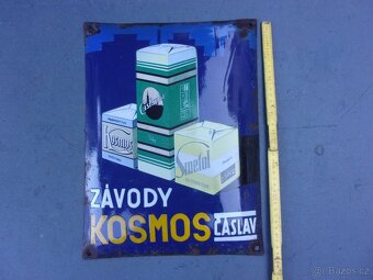 Smaltovaná cedule Závody Kosmos Čáslav - 6