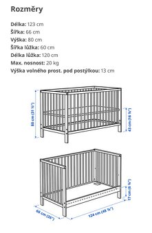 Nová (z chaty) nerozbalená bílá dětská postýlka IKEA - Brno - 6