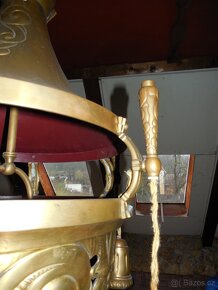 Rondo kubistický mosazný lustr art deco - 6