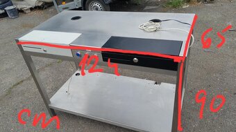 Nerezový stůl s pokladními boxy 124x63x90 cm - 6
