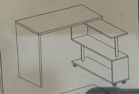 Otočný černý PC stolek - 50x102x75x100cm - 2 ks - NOVÉ - 6