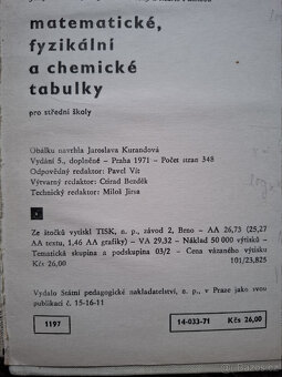 Matematické fyzikální chemické tabulky - 6