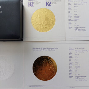 Stříbrná medaile ČNB s motivem zlaté mince 100 000 000 Kč - 6
