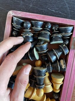 Vintage dřevěná rozkládací šachovnice - 6