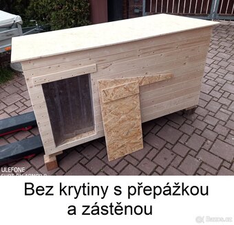 Psí bouda s přepážkou (PALUBKY/OSB), 6 velikostí (24variant) - 6