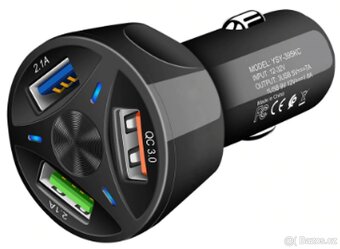 CL USB rychlonabíječky do auta, s LCD, podsvícením, QuickCh3 - 6