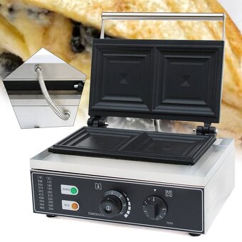 Komerční sendvičovač, elektrický gril 1500W - 6